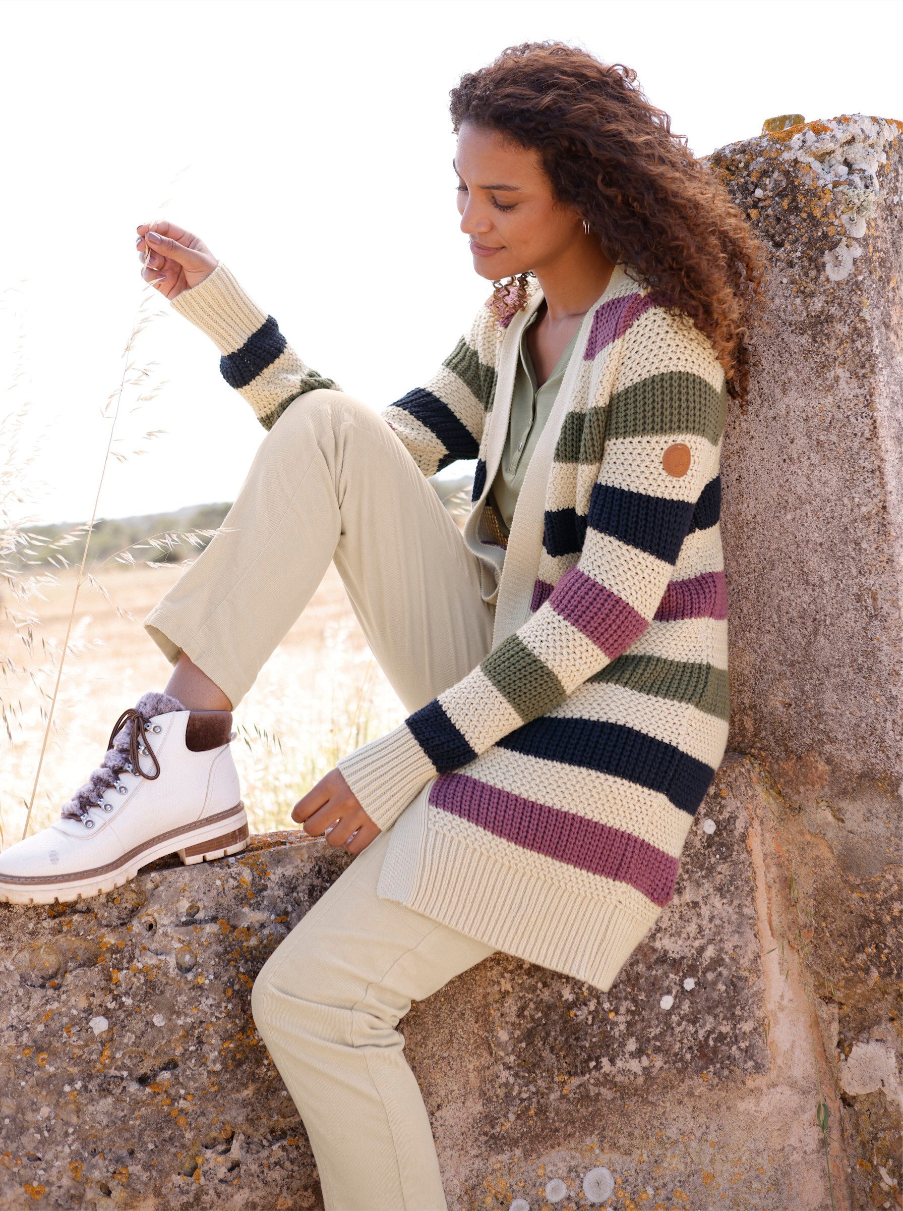 Witt Strickjacke Strickjacke Langarm Strukturstrick