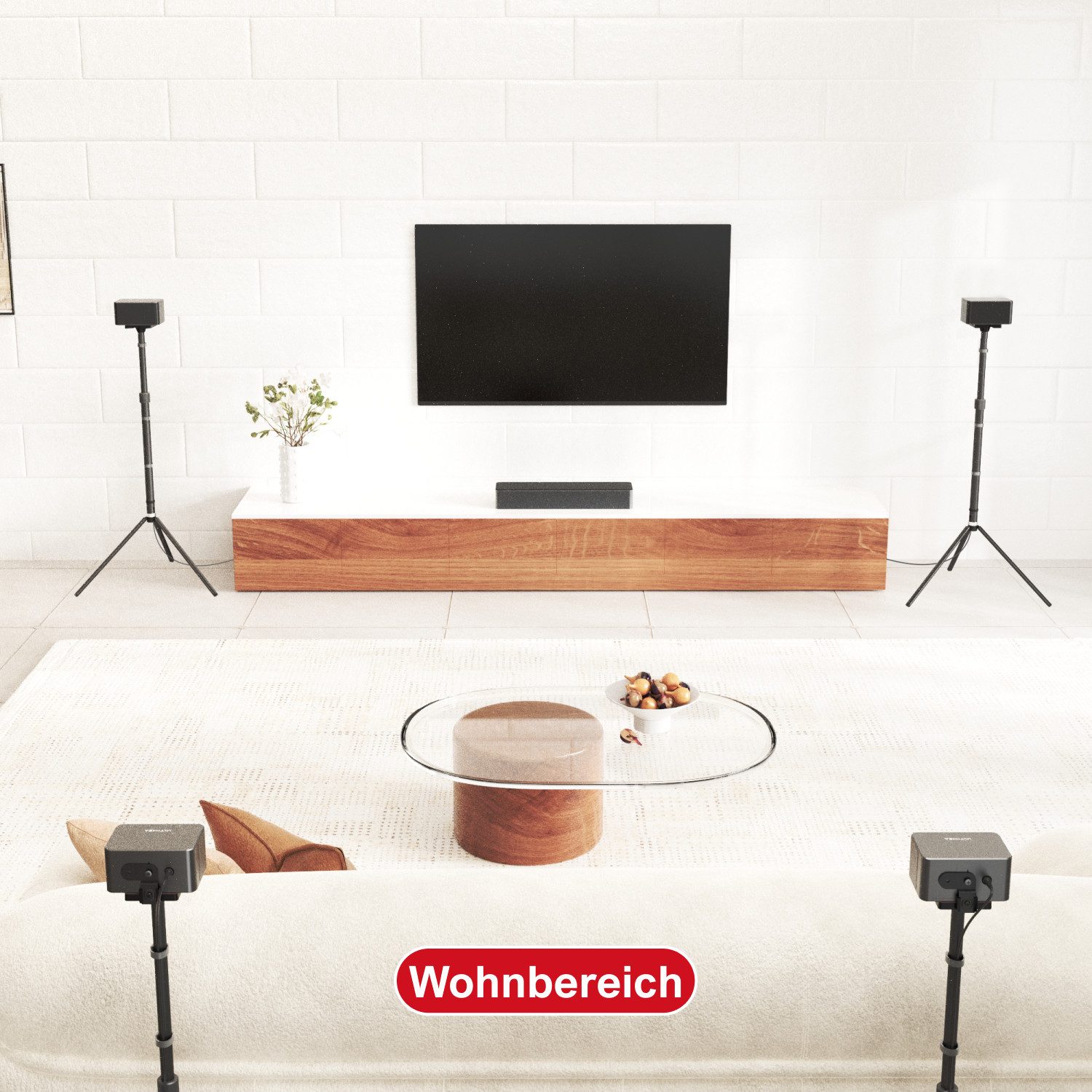 Ultimea Lautsprecherständer Steady 300, (2er-Set universell höhenverstellbare, 2er-Set höhenverstellbar, ausziehbar 62–93 cm, Tragkraft bis 3 kg)