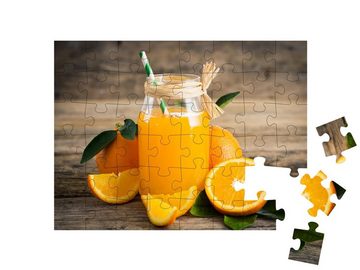 puzzleYOU Puzzle Frischer Orangensaft, 48 Puzzleteile, puzzleYOU-Kollektionen Obst, Essen und Trinken