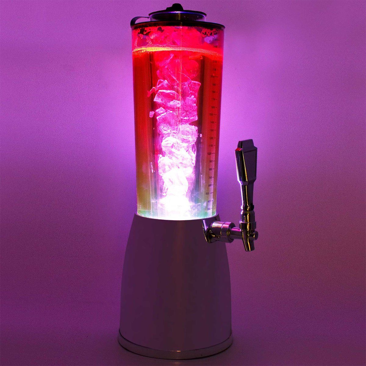 Goods+Gadgets Getränkespender 4,0-Liter-Bierzapfanlage mit Eiskühlung – Das ultimative Partygetränk, Biersäule Trinksäule Getränkesäule mit Eiskühlung