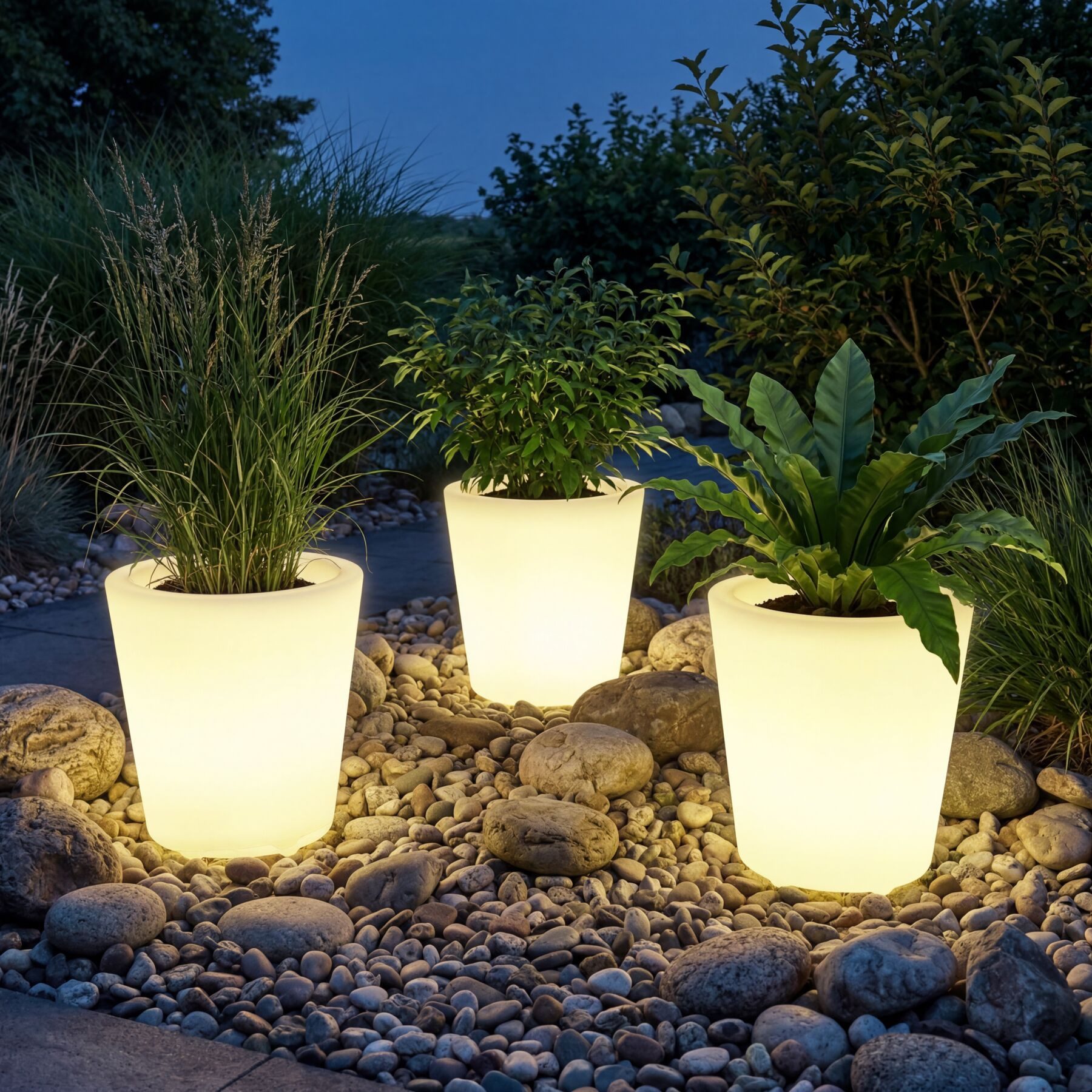 tectake LED Gartenleuchte Leuchtzylinder Luminous Curve Cooler, LED, mit Fernbedienung, LED, Stylischer LED-Leuchtzylinder mit indirekter Beleuchtung
