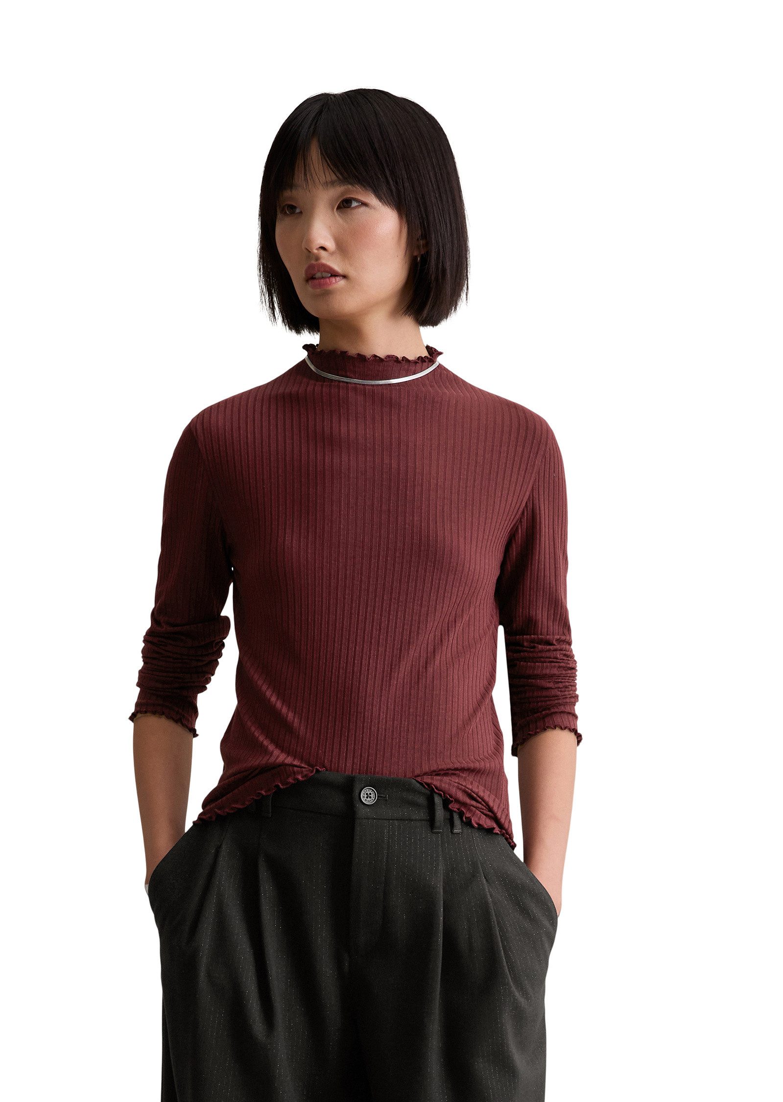 Marc O'Polo DENIM Langarmshirt aus Lyocell-Stretch-Jersey günstig online kaufen