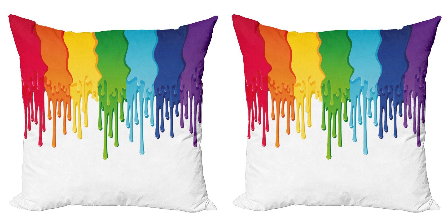 Kissenbezüge Modern Accent Doppelseitiger Digitaldruck, Abakuhaus (2 Stück), Abstrakt Regenbogen farbige Lackierung