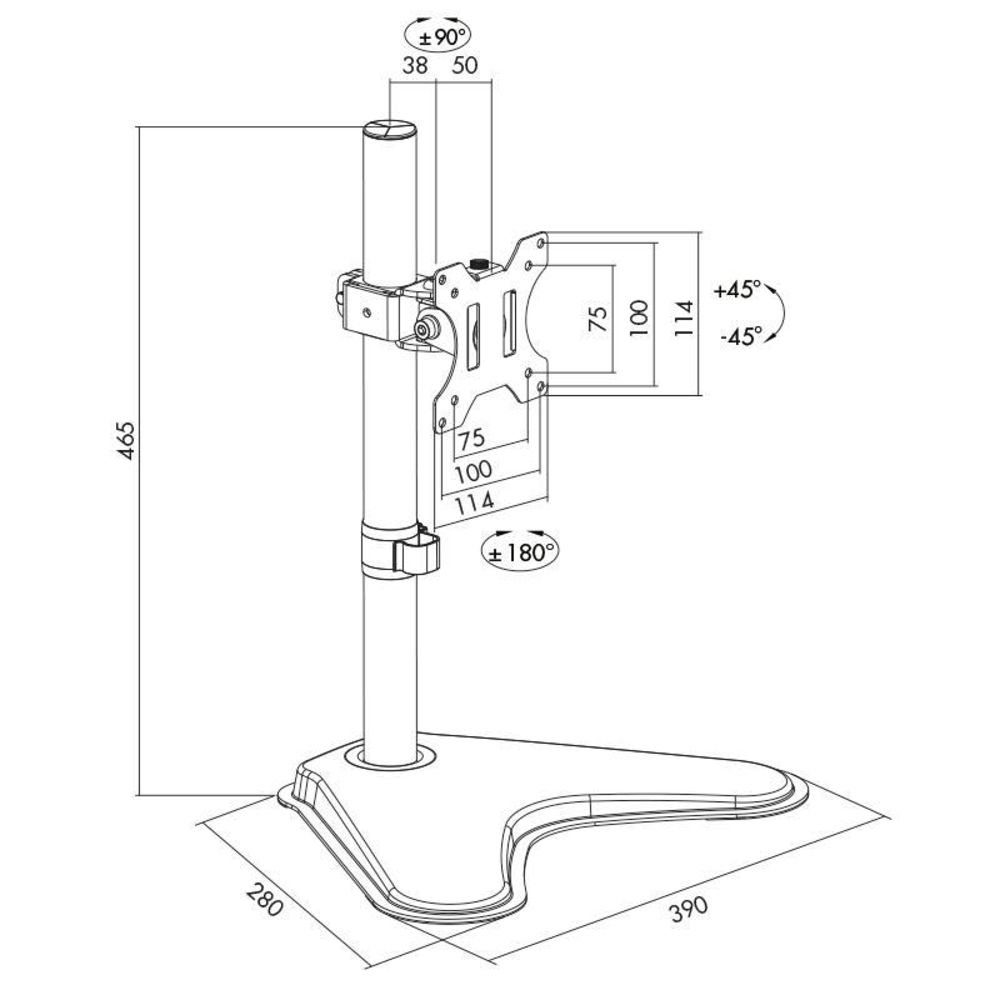 LogiLink Monitor-Halterung Monitor-Schreibtischständer 13-32" neigbar schwenkbar drehbar, (bis 32,00 Zoll)