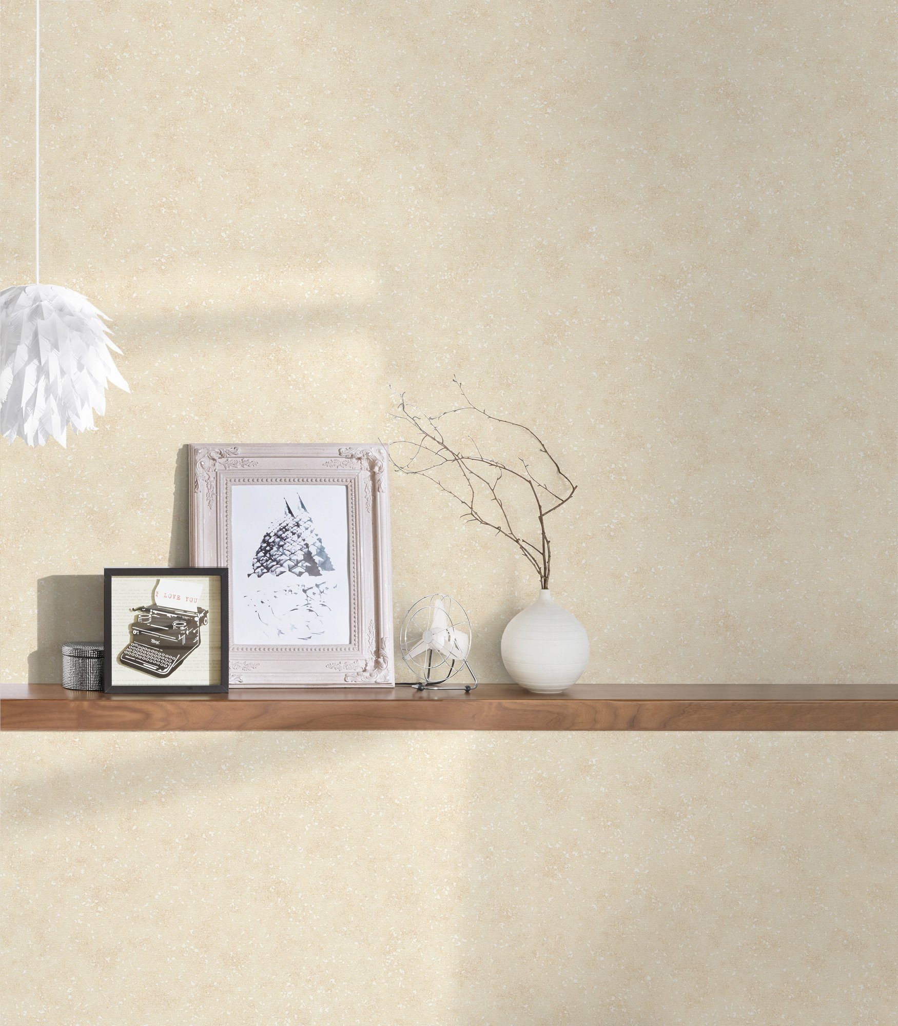 Tapete Uni wallpaper, Luxury Vliestapete Création Paper beige einfarbig, A.S. Architects Einfarbig