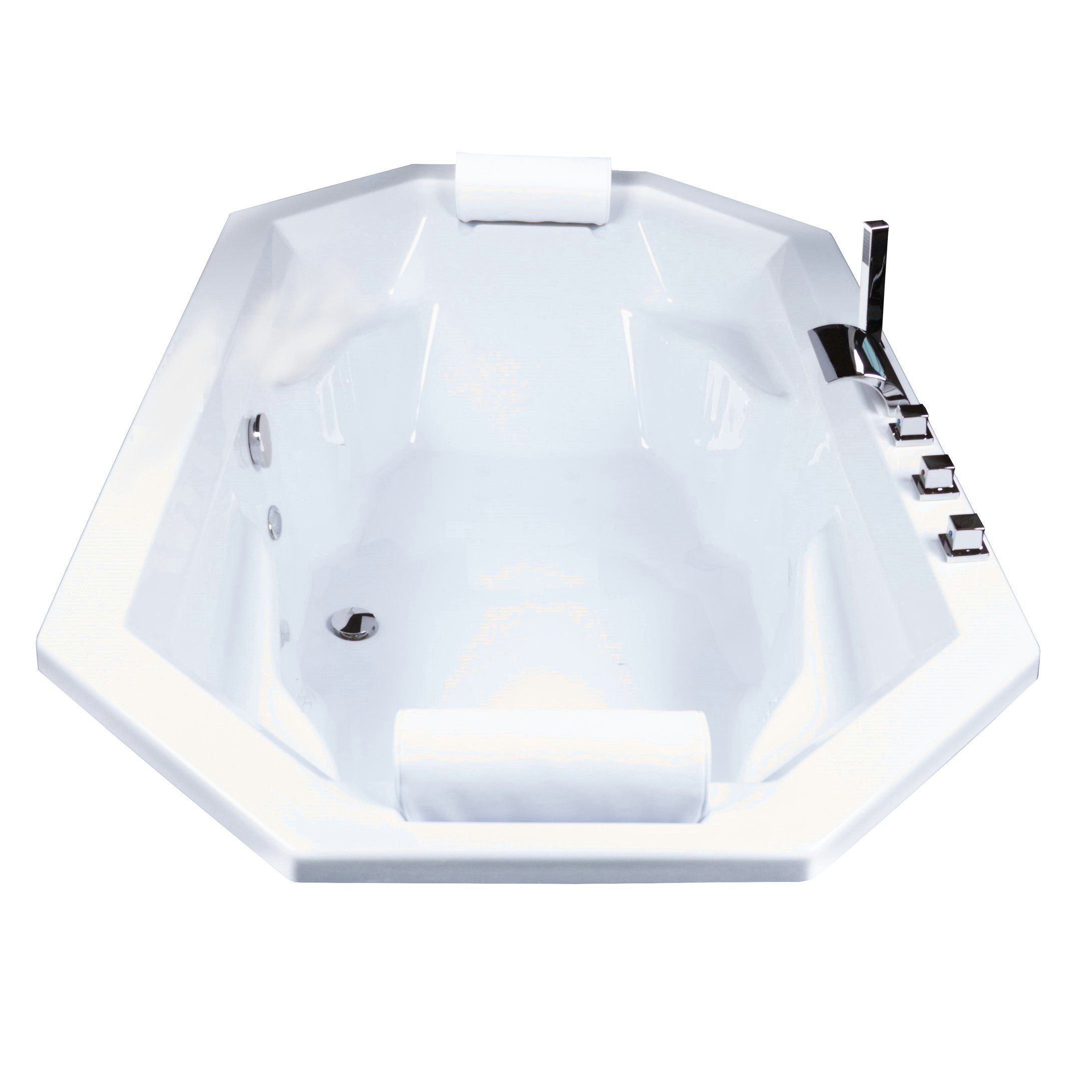 Basera® Badewanne Podest-Badewanne Bora Bora 200 x 115 cm, (Komplett-Set), mit Wasserfall, LED und Kopfstützen
