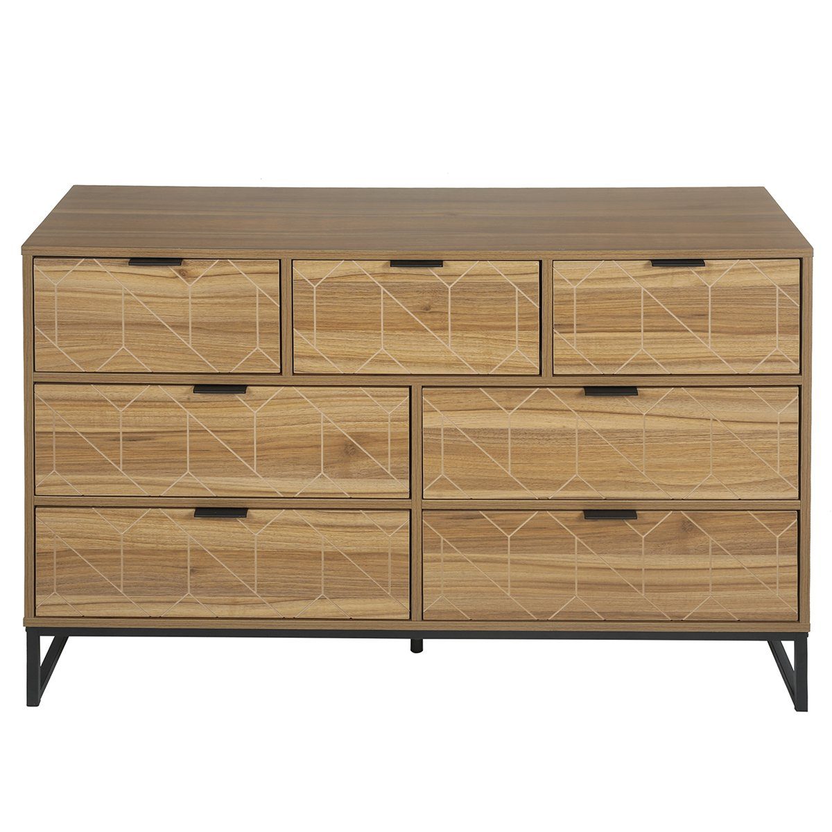 Kommode (Sideboard), Schrank mit 7 Schubladen für Schlafzimmer & Wohnräume, Breite 120cm