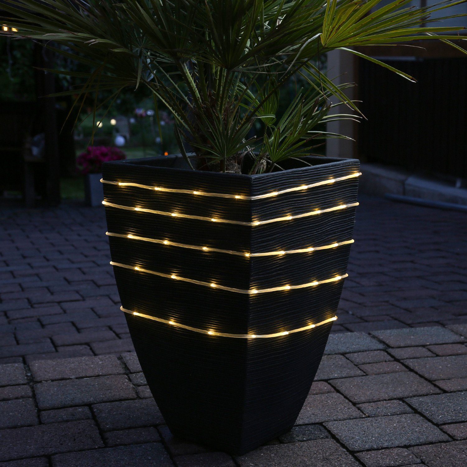MARELIDA LED-Lichterschlauch LED Lichtschlauch warmweiß Außen Lichterkette  Party Garten Balkon 12m, 120-flammig