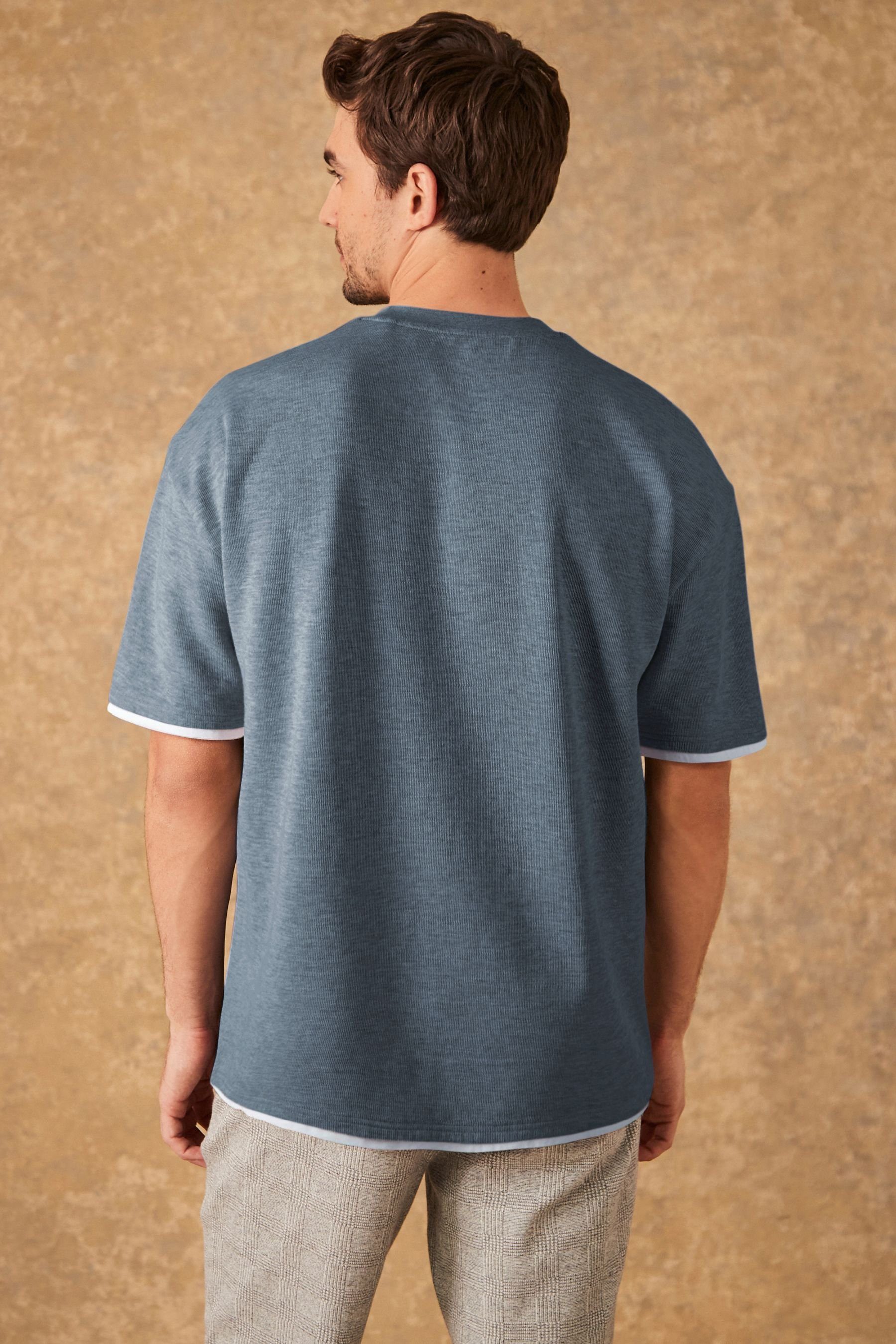 Next im T-Shirt Lagenlook T-Shirt Blue (1-tlg)