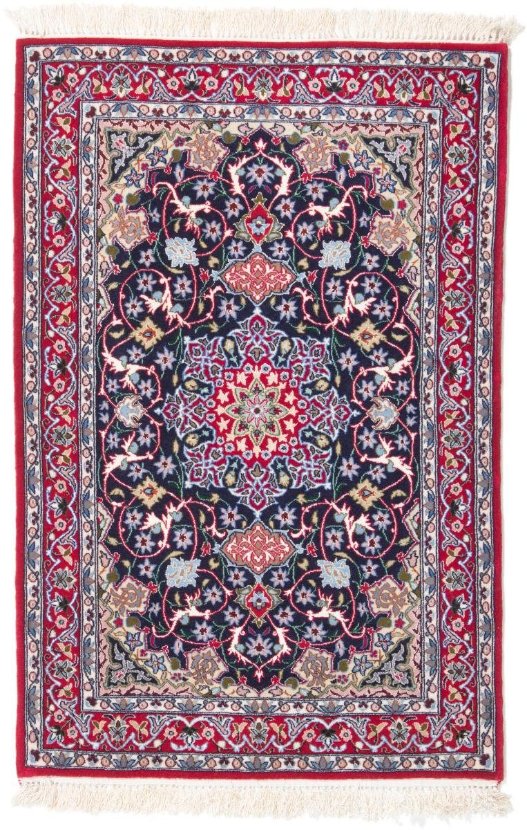 Orientteppich Isfahan Seidenkette 69x104 Handgeknüpfter Orientteppich, Nain Trading, rechteckig, Höhe: 6 mm