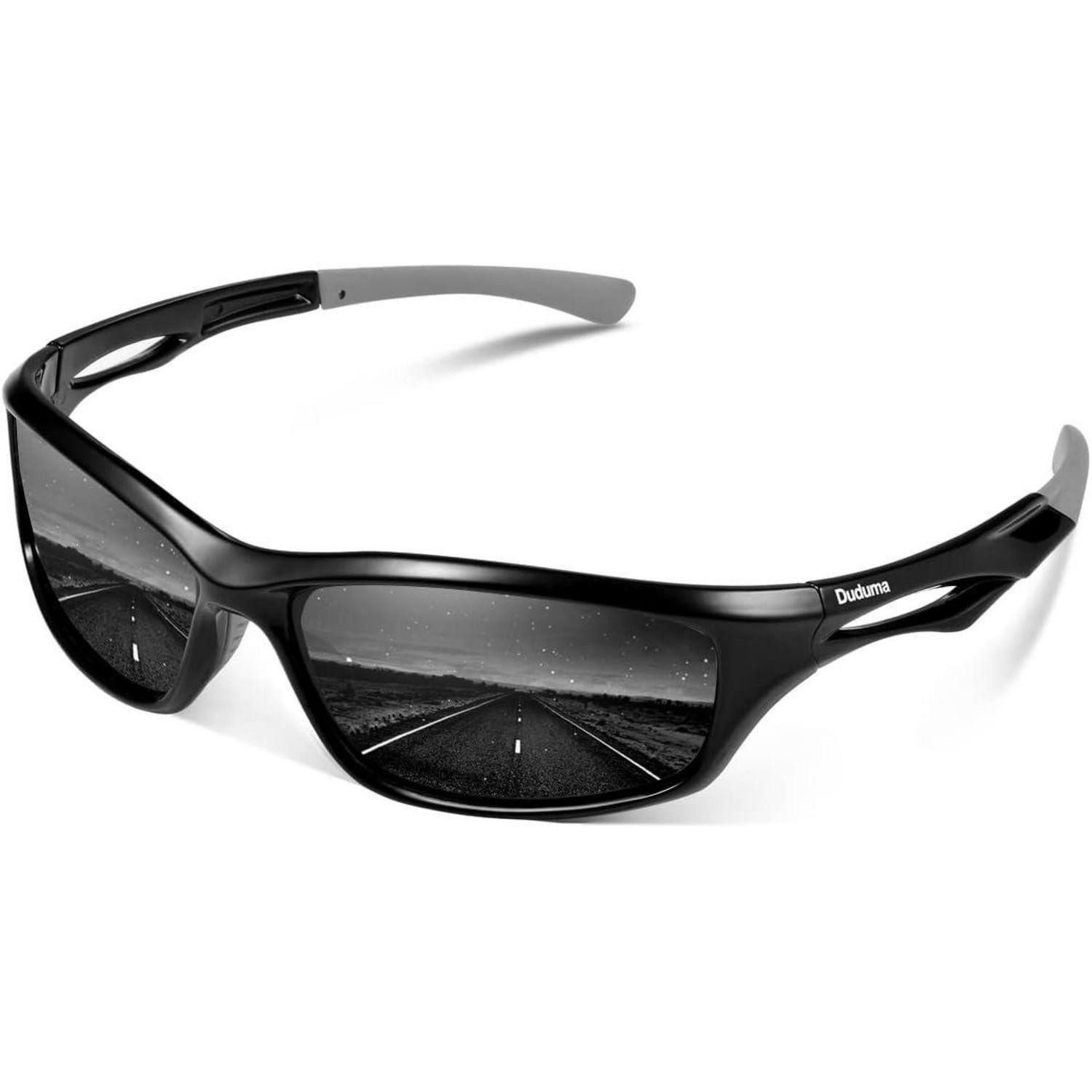 Fahrradbrille Sonnenbrille Herren Polarisiert UV400 Tr90 Black Frame With Black Lens