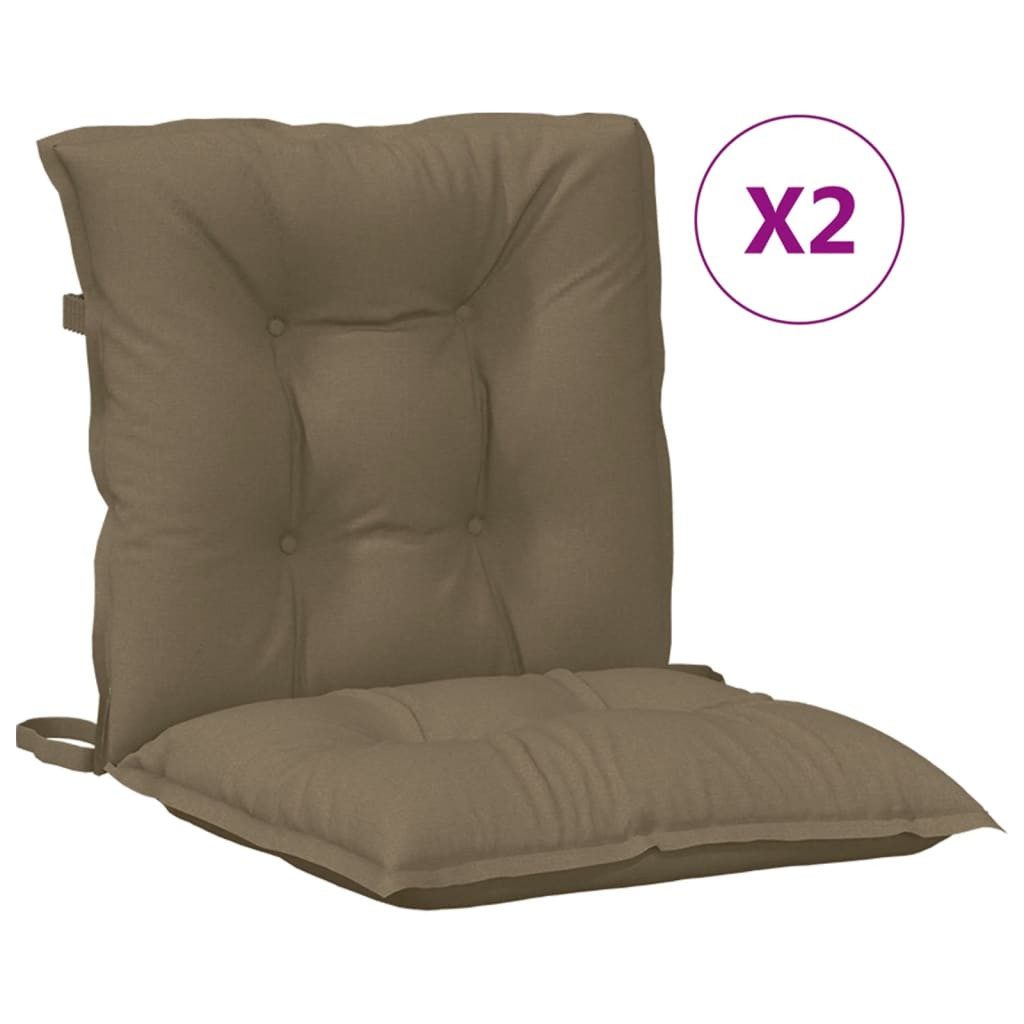 Sitzauflage Niedriglehner-Auflagen 2 Stk. Melange Taupe 100x50x7 cm Stoff
