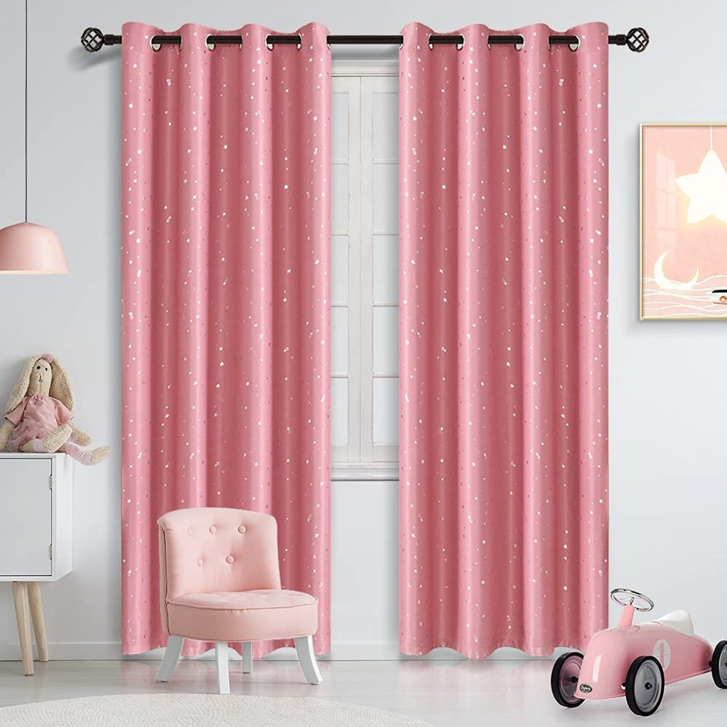 zggzerg Vorhang 2 Stück Blickdicht Verdunkelungsvorhänge mit Sterne günstig online kaufen
