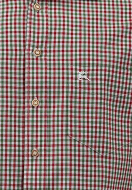 OS-Trachten Outdoorhemd Tupopa Langarm Jagdhemd mit Hirsch-Stickerei auf der Brusttasche