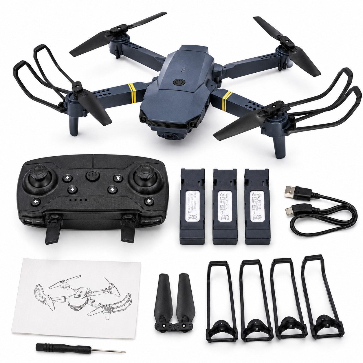 Diyarts RC-Quadrocopter (Einsteigerfreundliche Drohne mit vielseitiger Ausstattung, Hochauflösende 720P-Kamera mit Livebildübertragung), Intelligente Steuerung, kompakte Bauweise und praktisches Faltdesign