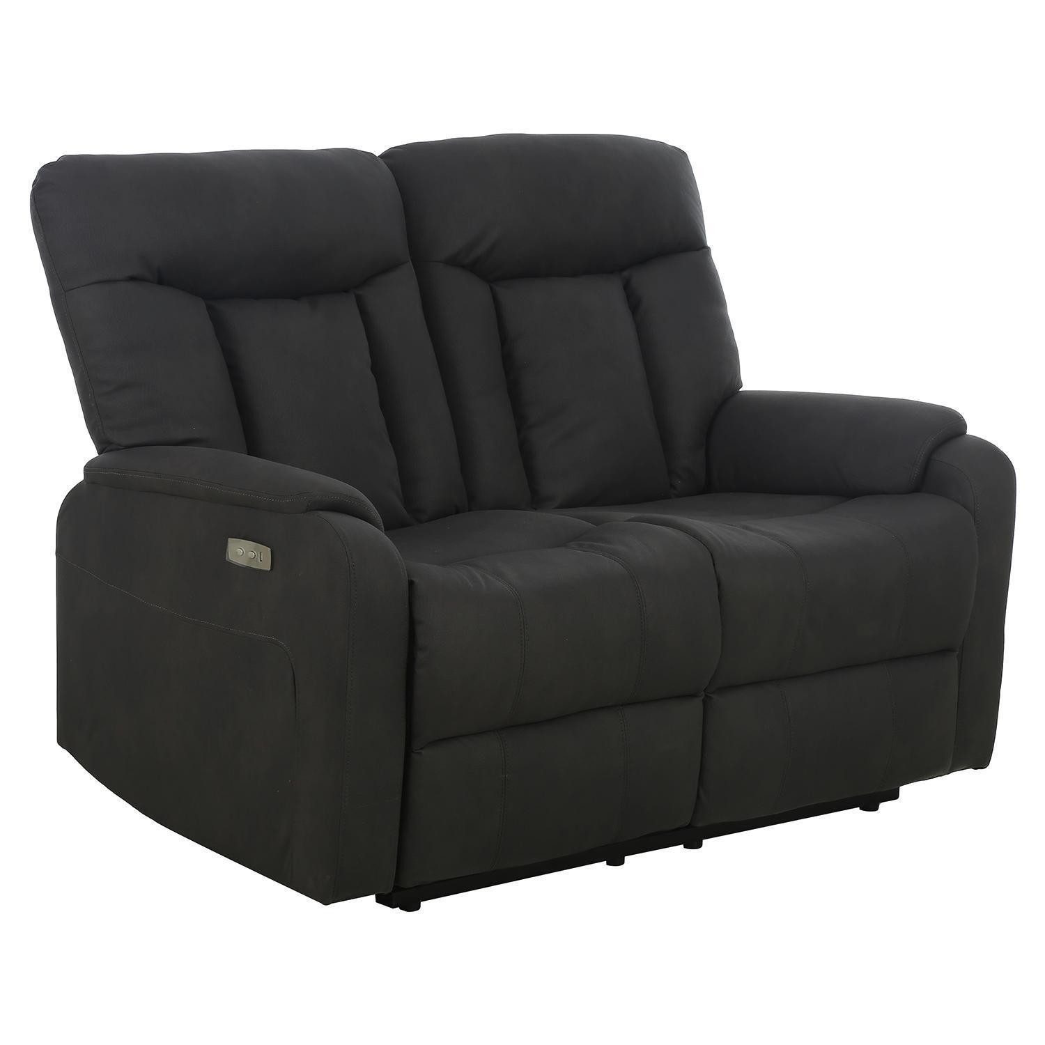 Femo Trade 2-Sitzer FM-3215, Anthrazit, Mikrofaser, USB-Anschluss, 1-motorig, elektrische Relaxfunktion, B 132 x H 100 x T 93 cm