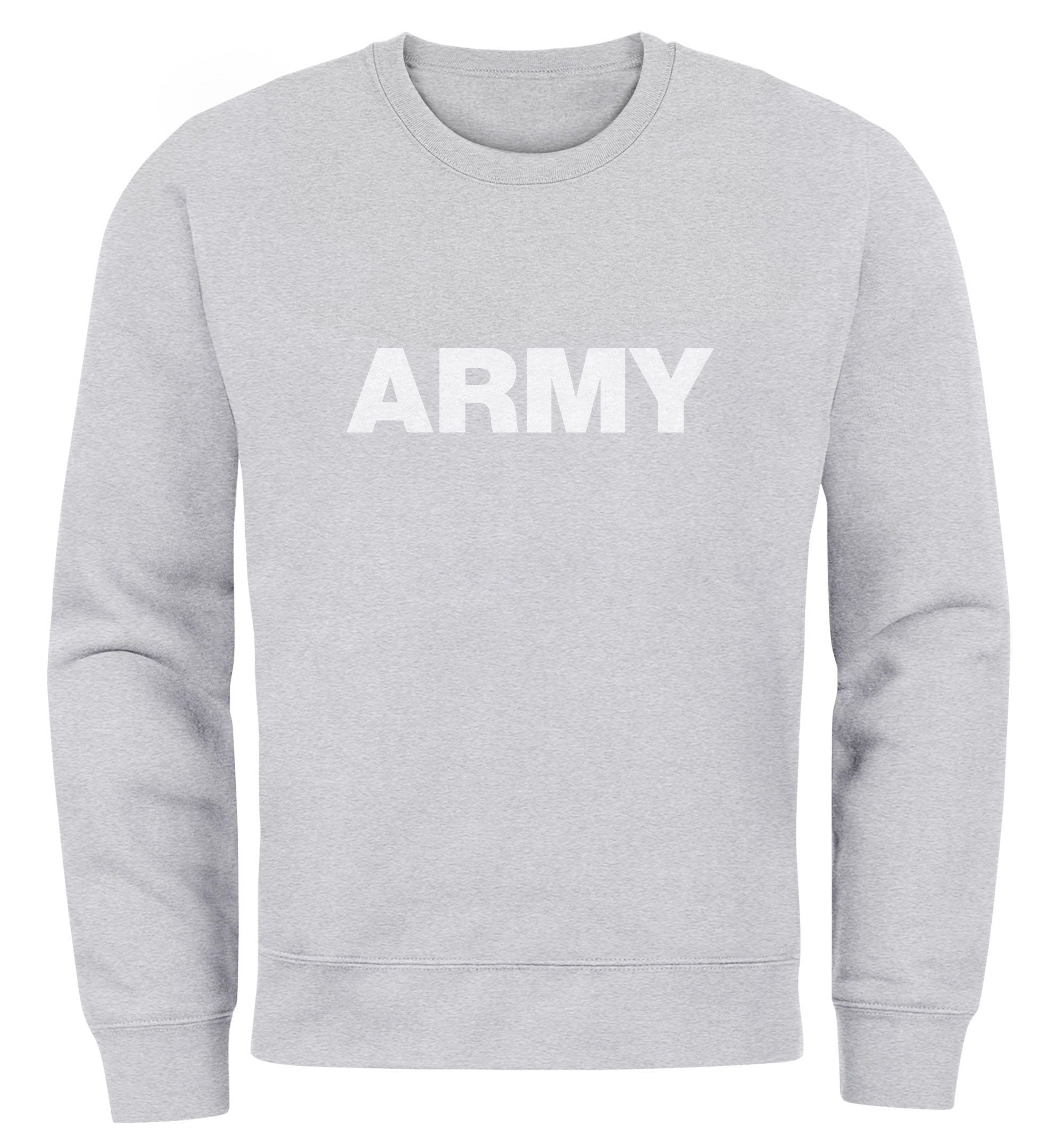 Sweatshirt Sweatshirt Herren Aufdruck Army Print Rundhals-Pullover Neverless®