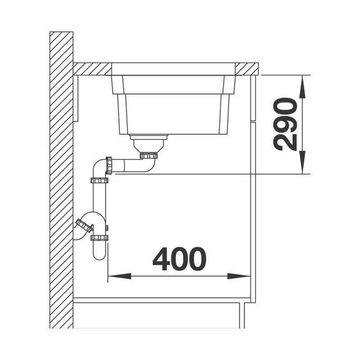 Blanco Edelstahlspüle BLANCO Unterbaubecken ETAGON 700-U Edelstahl Seidenglanz InFino, 70/44 cm