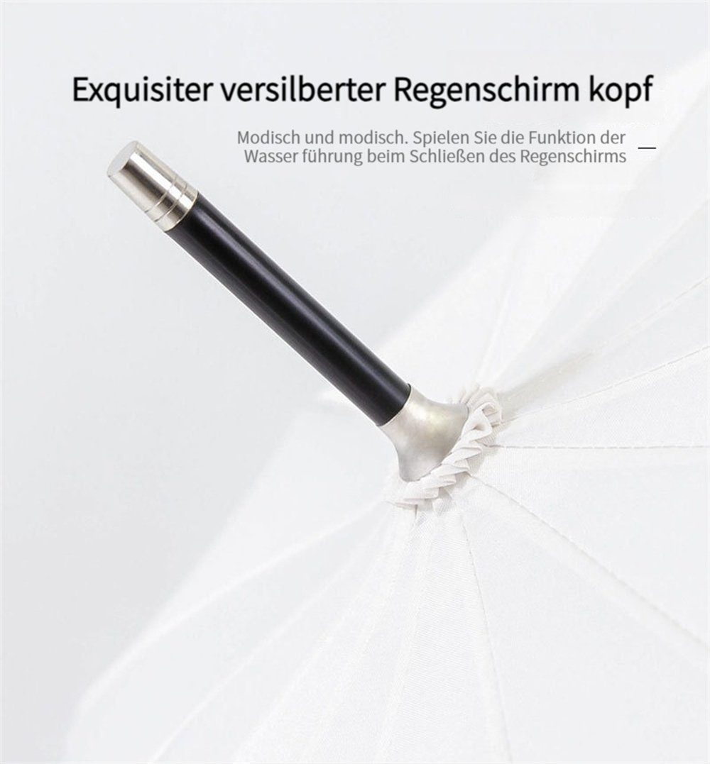Schirmaufsatz überdimensionaler Weiß Rouemi Stockregenschirm,Vollautomatischer Stockregenschirm