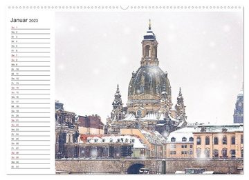 CALVENDO Wandkalender Dresden - Die Frauenkirche (Premium, hochwertiger DIN A2 Wandkalender 2023, Kunstdruck in Hochglanz)