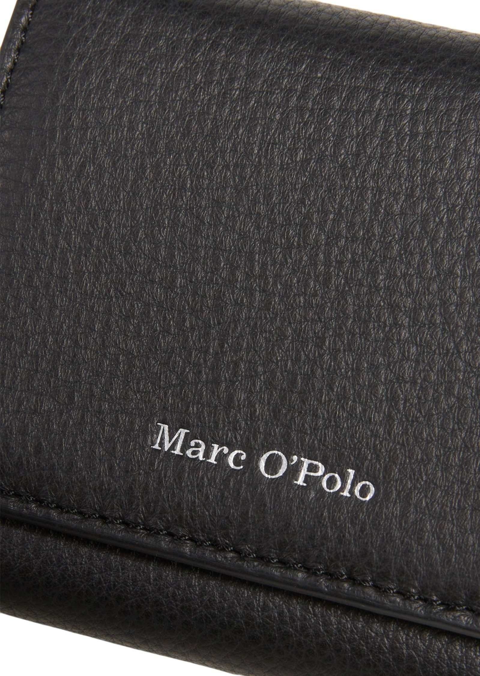 Marc O'Polo Geldbörse aus schwarz Rindsleder genarbtem
