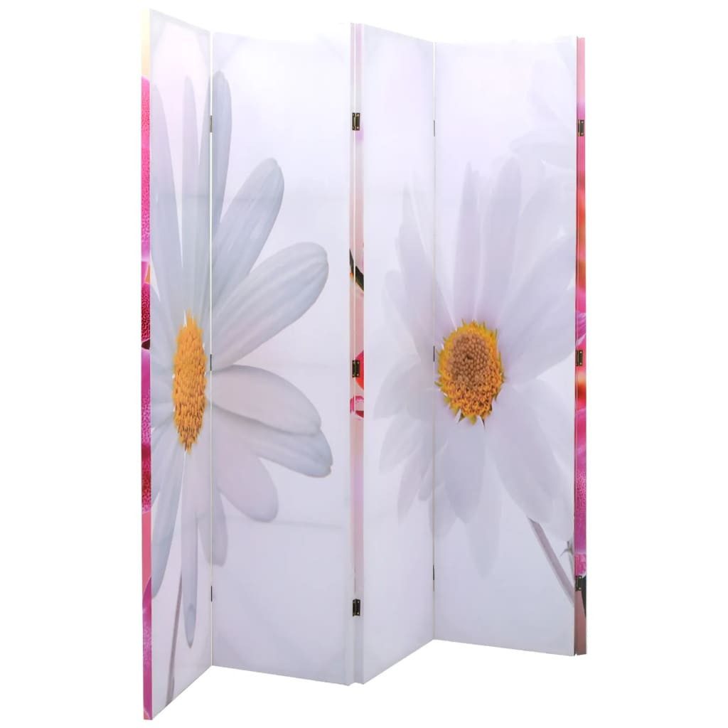 vidaXL Raumteiler Raumteiler klappbar 200 x 170 cm Blume, 5-tlg.
