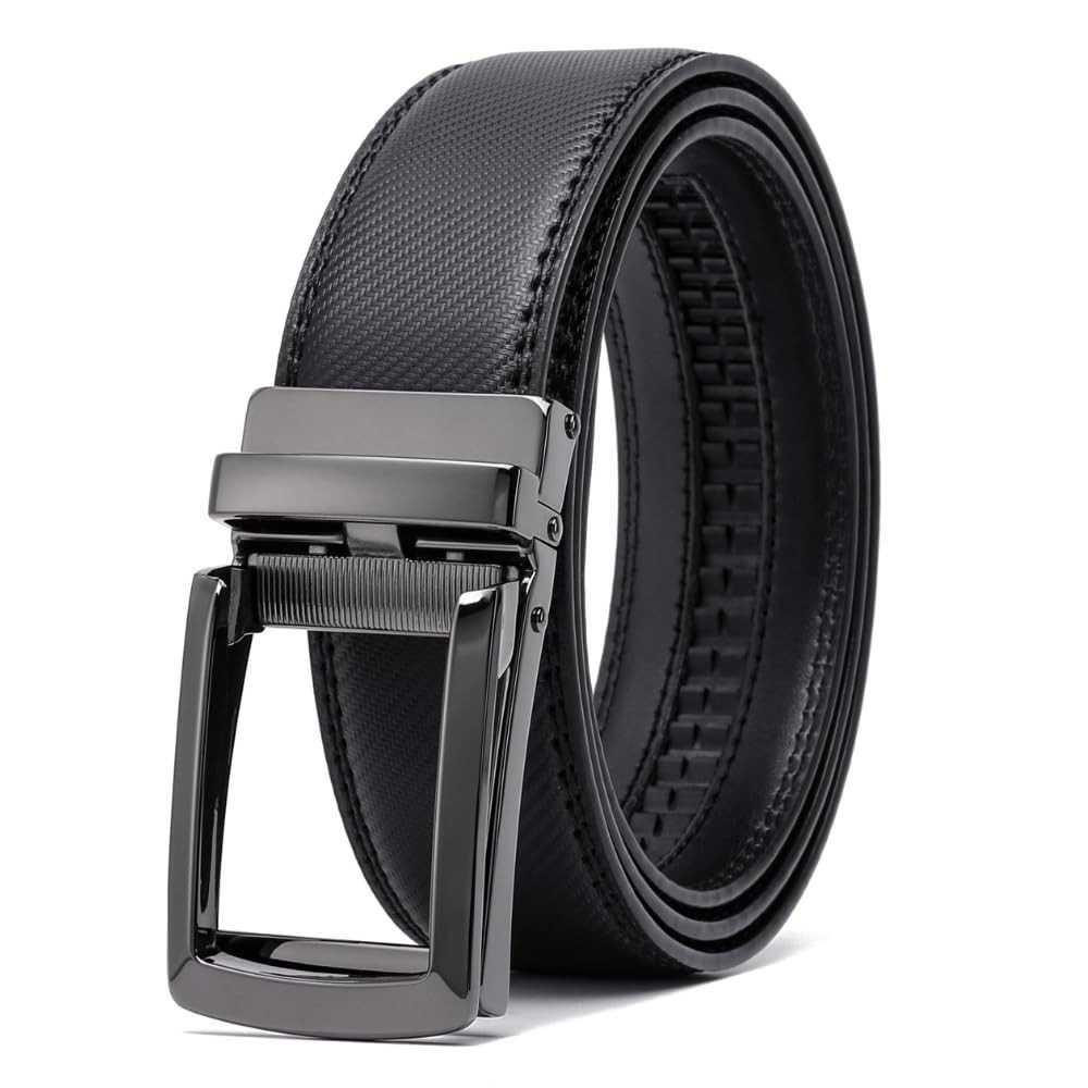 Frentree Ledergürtel mit moderner Schnalle, stilvoller Herrengürtel 3,5 cm breit, Automatik Gürtel mit Ratsche, für Alltag und Business, inkl. Aufbewahrungsbox