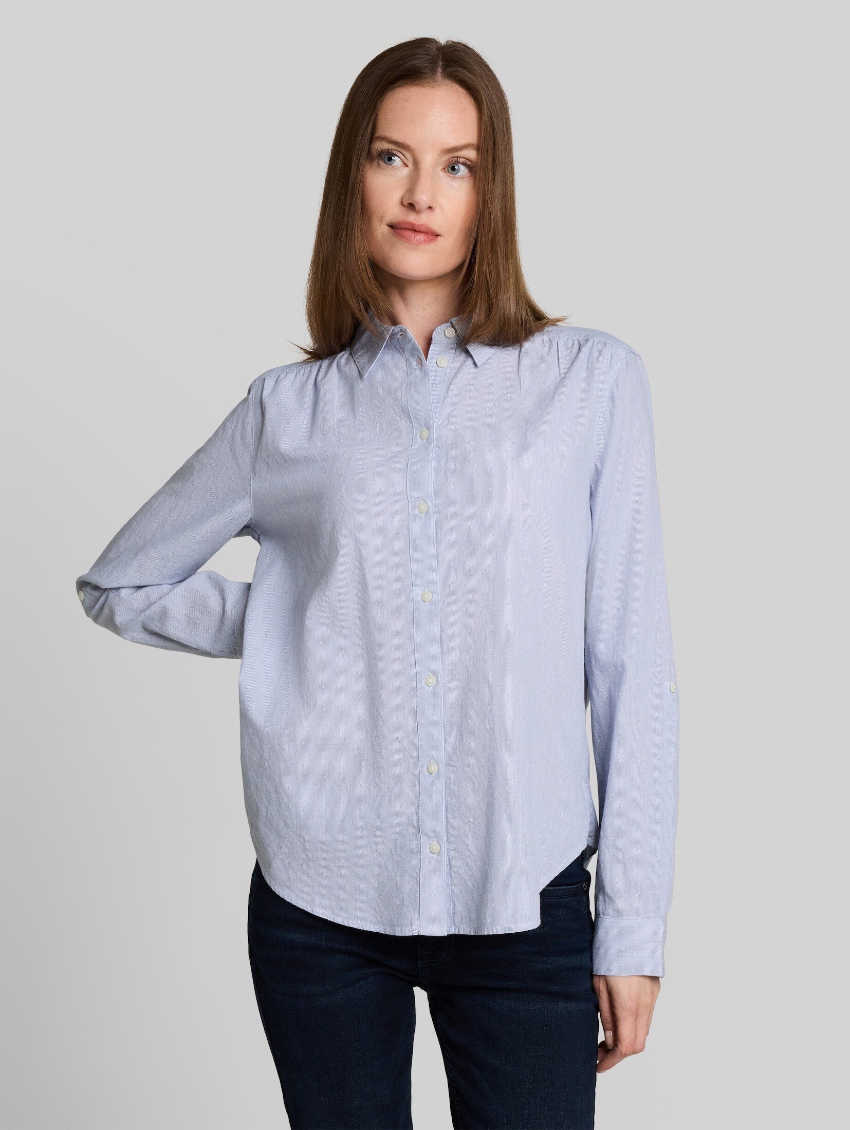 TOM TAILOR Langarmbluse Blusen & Shirts Hemdbluse mit Turn-up-Funktion