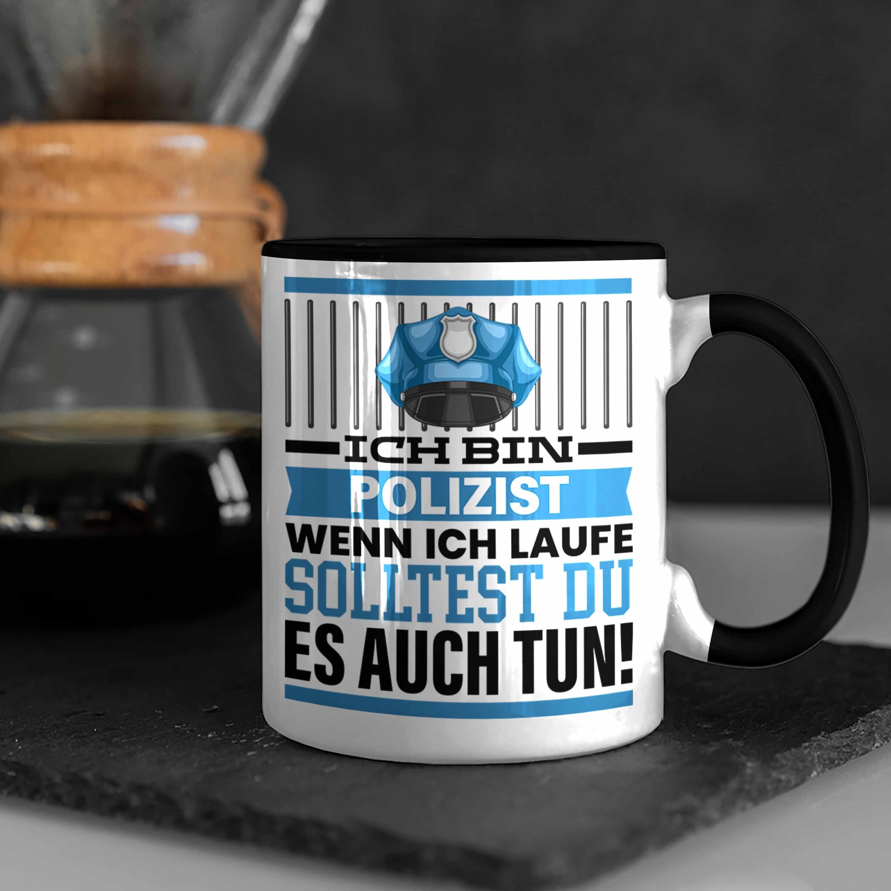 Trendation Tasse Geschenkidee Polizist Männer Polizei Schwarz Geschenk Tasse Spruch Wenn Ich Re