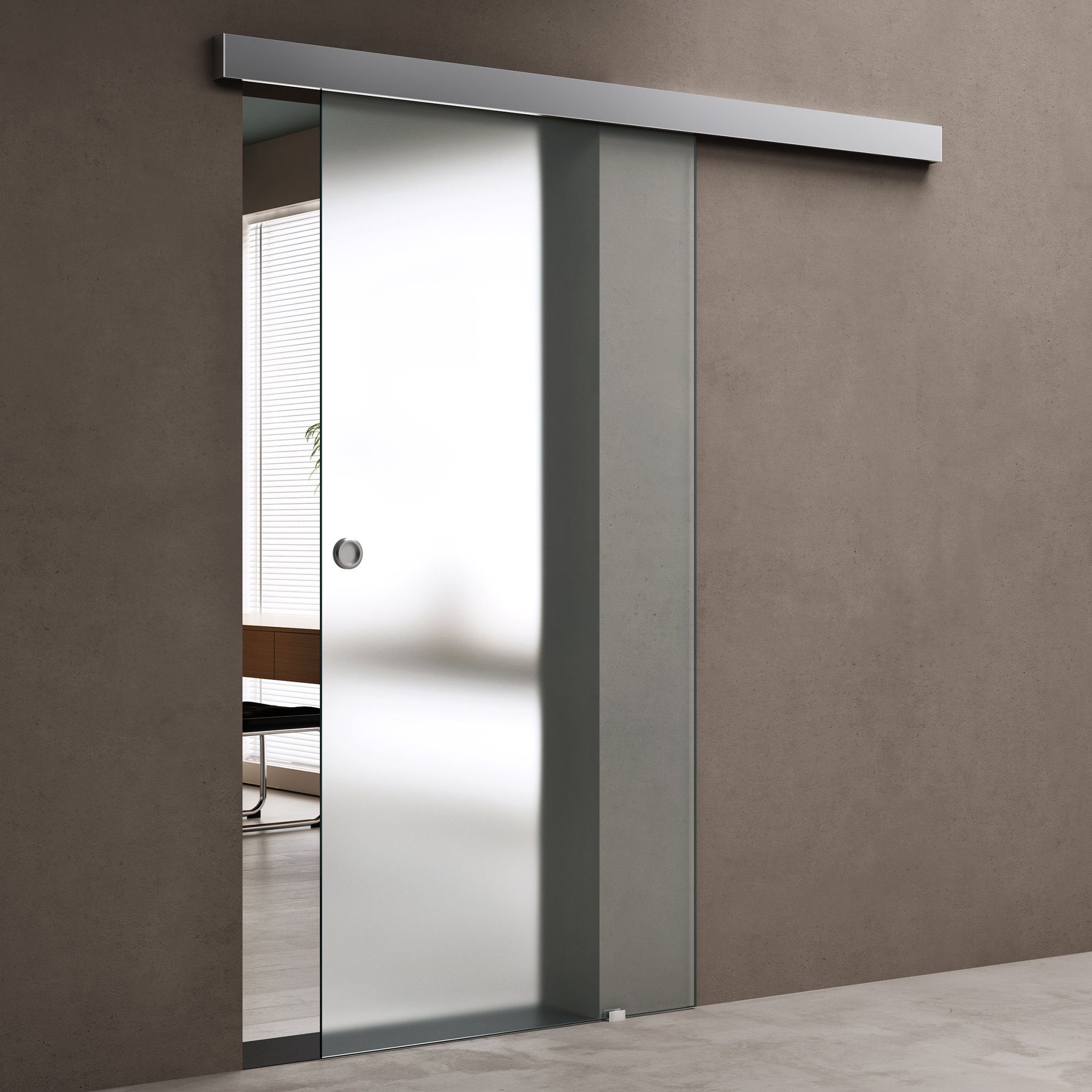 doporro Glasschiebetür komplettset Softclose Zimmertür glas günstig online kaufen