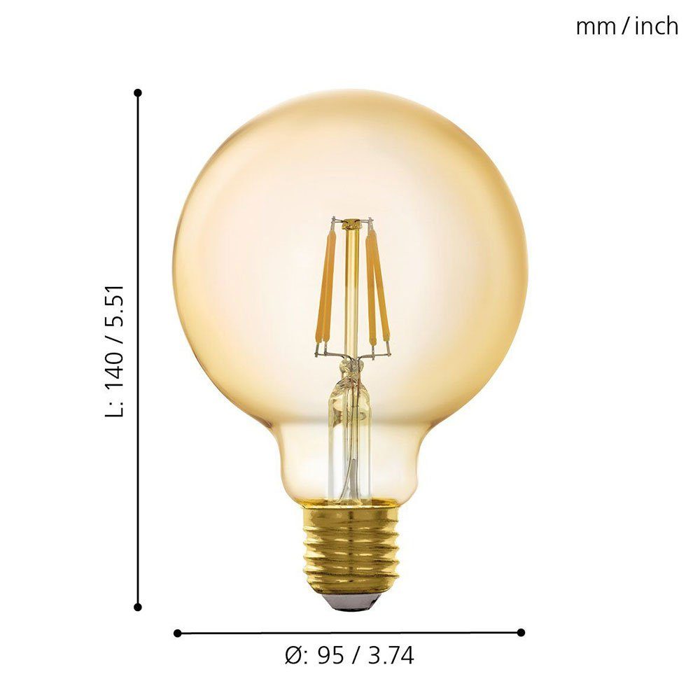 E27 Smart Retro LED-Leuchtmittel, amber EGLO Glühbirne dimmbar App Leuchtmittel LED Filament