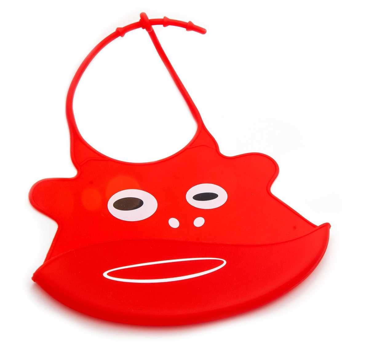 Lantelme Lätzchen Babylätzchen rot mit Silikon, Motiv, Unizise (2-St), mit Tasche