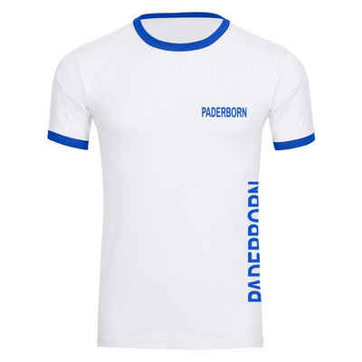 multifanshop T-Shirt Kontrast Paderborn - Brust & Seite - Männer