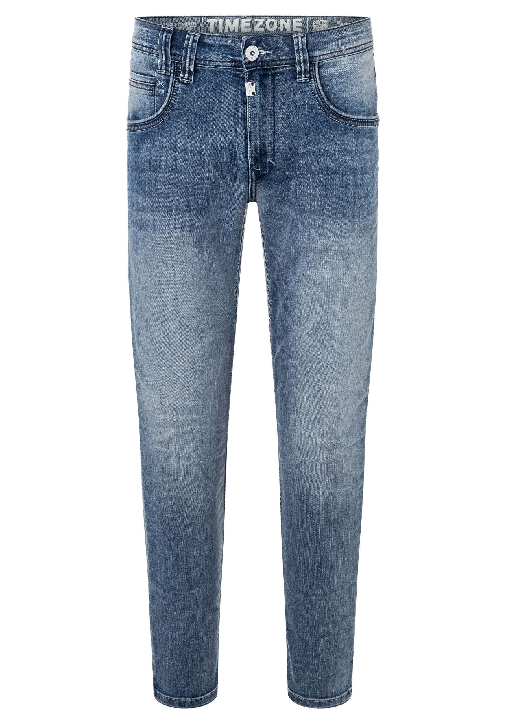 TIMEZONE Regular-fit-Jeans Regular Jeans 5-Pocket Denim Pants für Herren Baumwolle unifarben elastisch Reißverschluss klassisch-Style