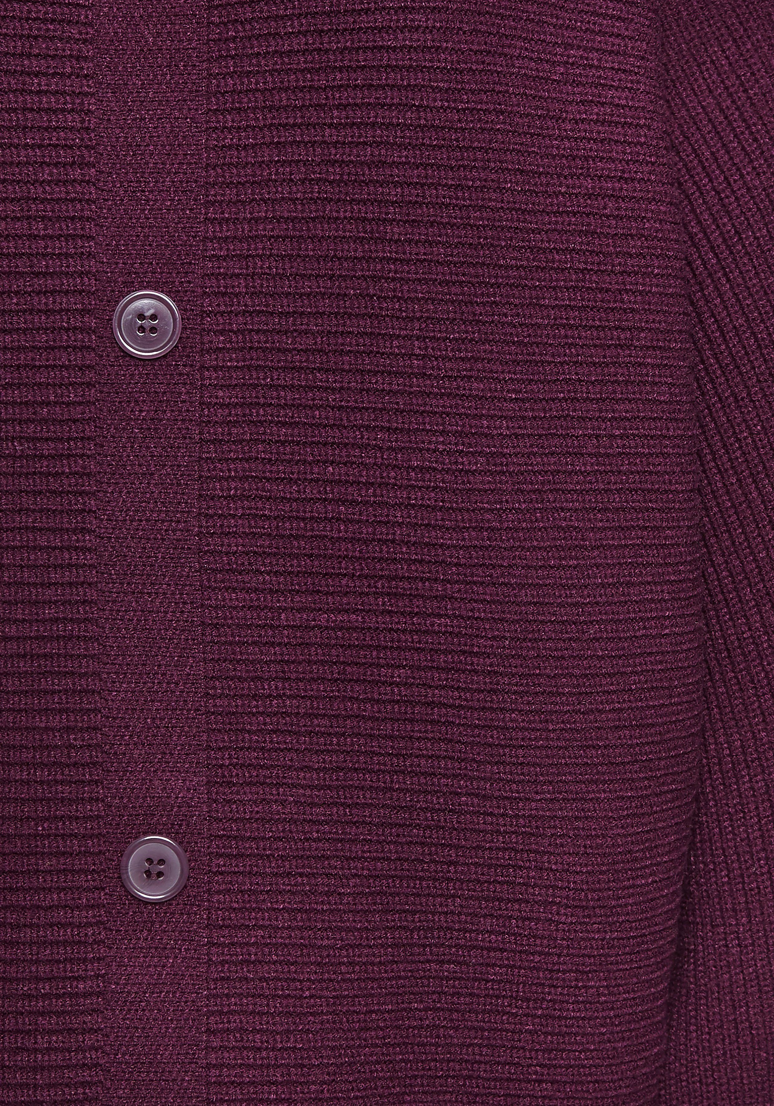 LASCANA Rundhalspullover aus Rippstrick mit Zierknöpfen am Rücken lässiger Fledermauspullover, lockerer Strickpullover, Oversize – Bild 5 von 5