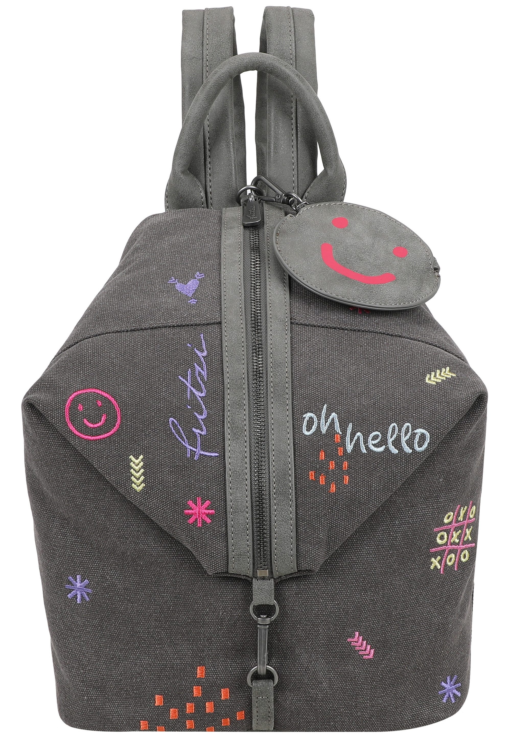 Fritzi aus Preußen Sportrucksack Marit Limited Embro Fun, mit Stickdetails und abnehmbarem Pocket-Anhänger