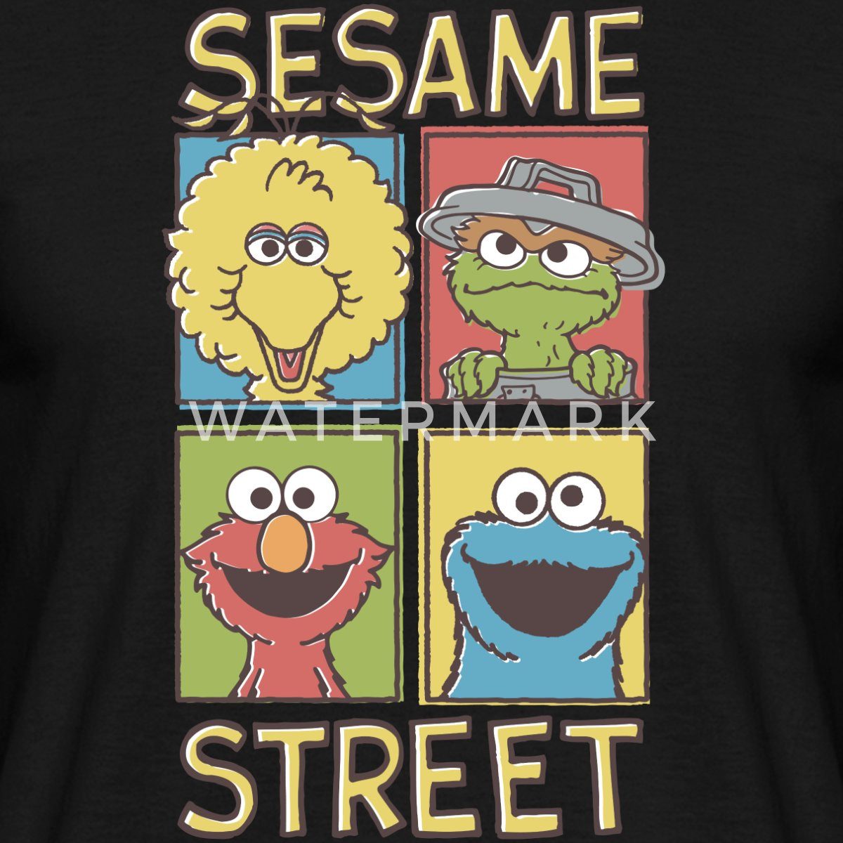 Spreadshirt T-Shirt Sesamstraße Bibo, Oscar, Elmo, Krümelmonster Männer T-Shirt (1-tlg)