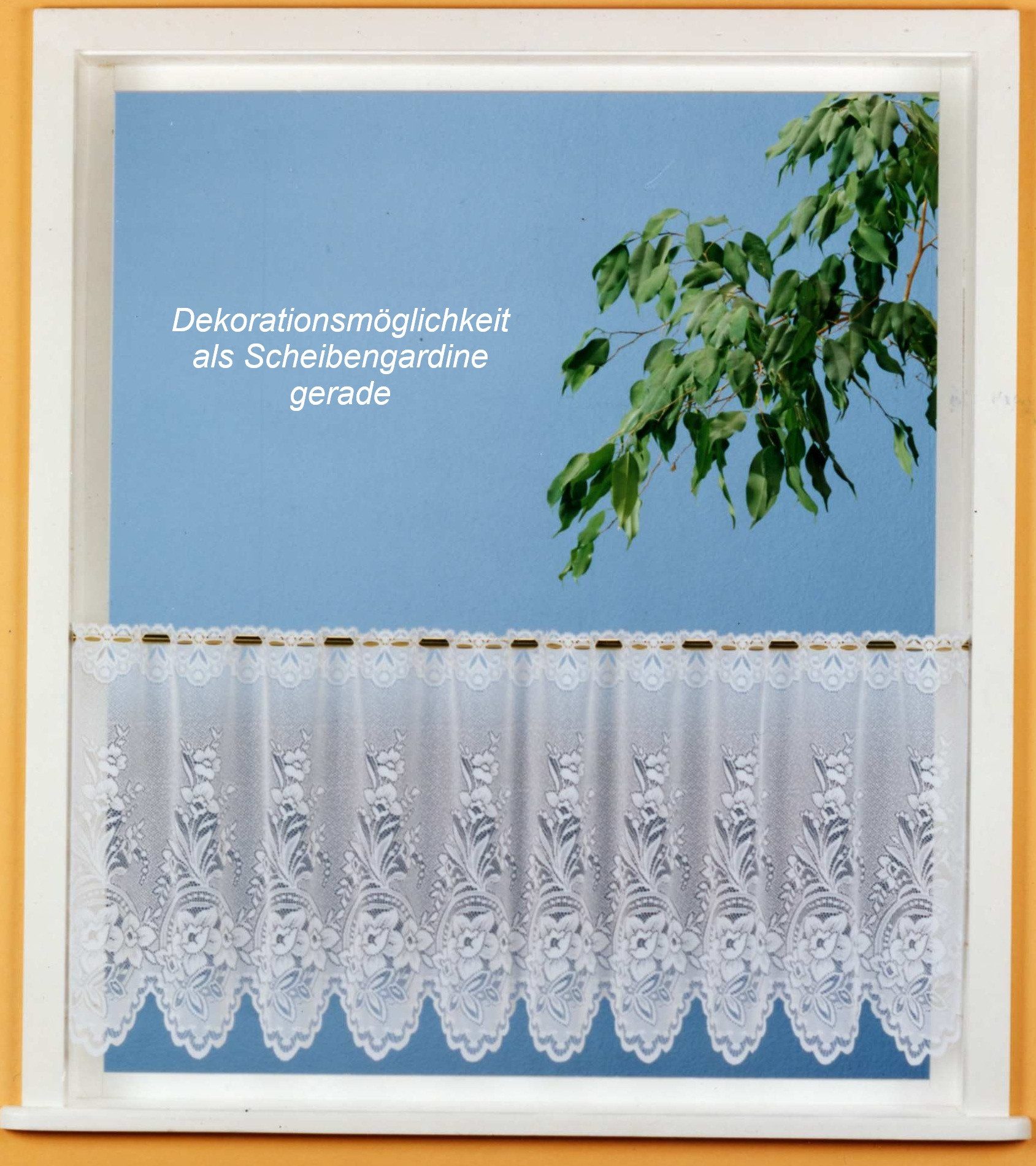 Weckbrodt Scheibengardine Ella (1 St), Stangendurchzug, halbtransparent, Bistro, Gardine, Store, floral