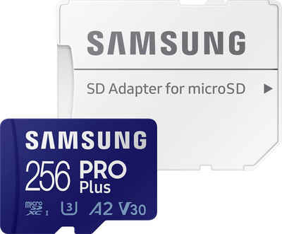 Samsung »PRO Plus 256GB microSDXC Full HD & 4K UHD inkl. USB-Kartenleser« Speicherkarte (256 GB, UHS Class 10, 160 MB/s Lesegeschwindigkeit)
