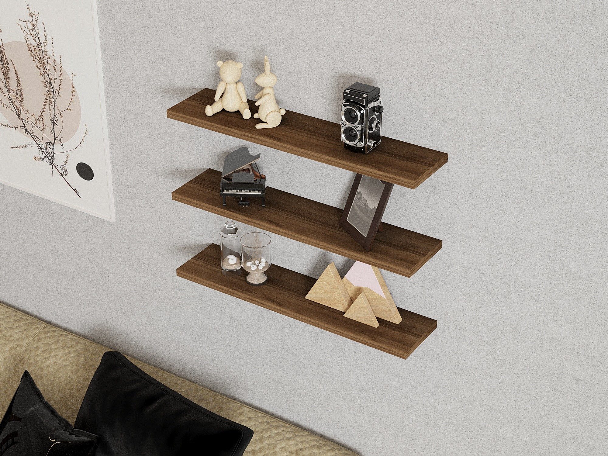 Skye Decor Wandregal 100% MELAMINE COATED PARTICLE BOARD, 1,8 cm x 14,5 cm x 60 cm Q1659