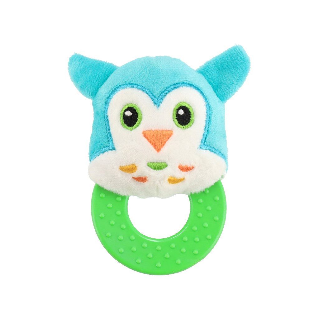 BABY MIX Kuscheltier-Rassel Greifling Beißring Plüschrassel, Rassel mit Beißring, Plüsch, ab Geburt