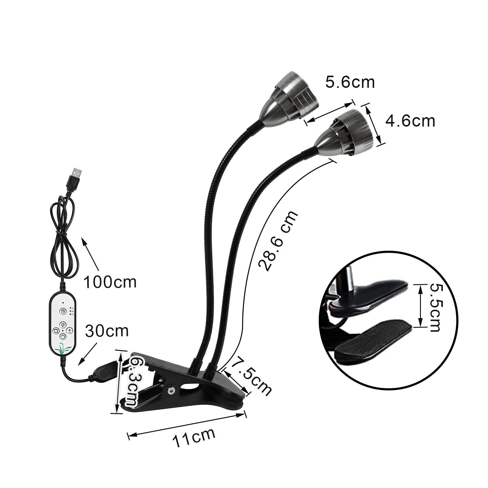 MUPOO Pflanzenlampe Vollspektrum Wachstumslampen Auto Timer,USB Grow Lamp,C günstig online kaufen