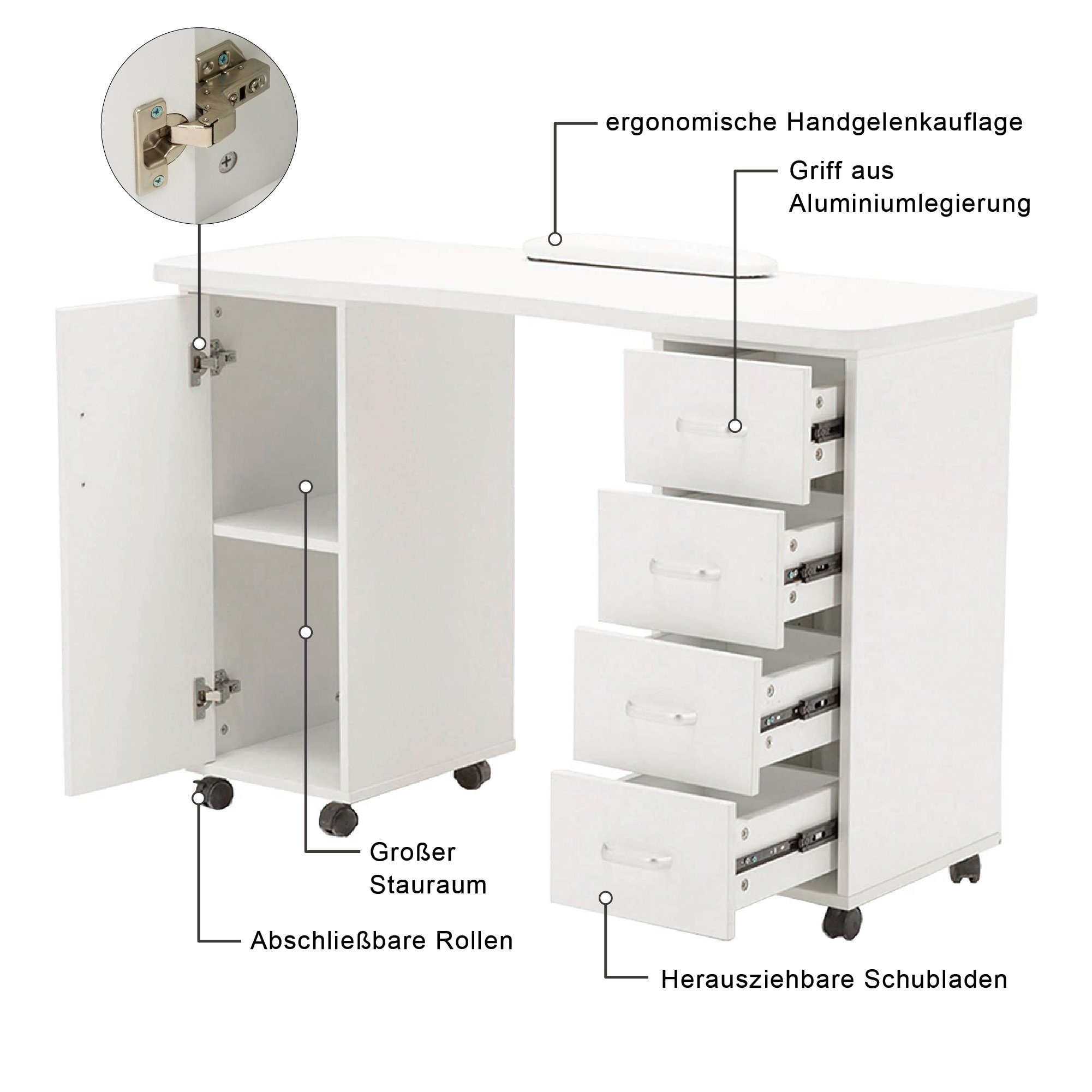 Barberpub Schminktisch Barberpub Studiotisch Manikürtisch Nageltisch 0600, günstig online kaufen