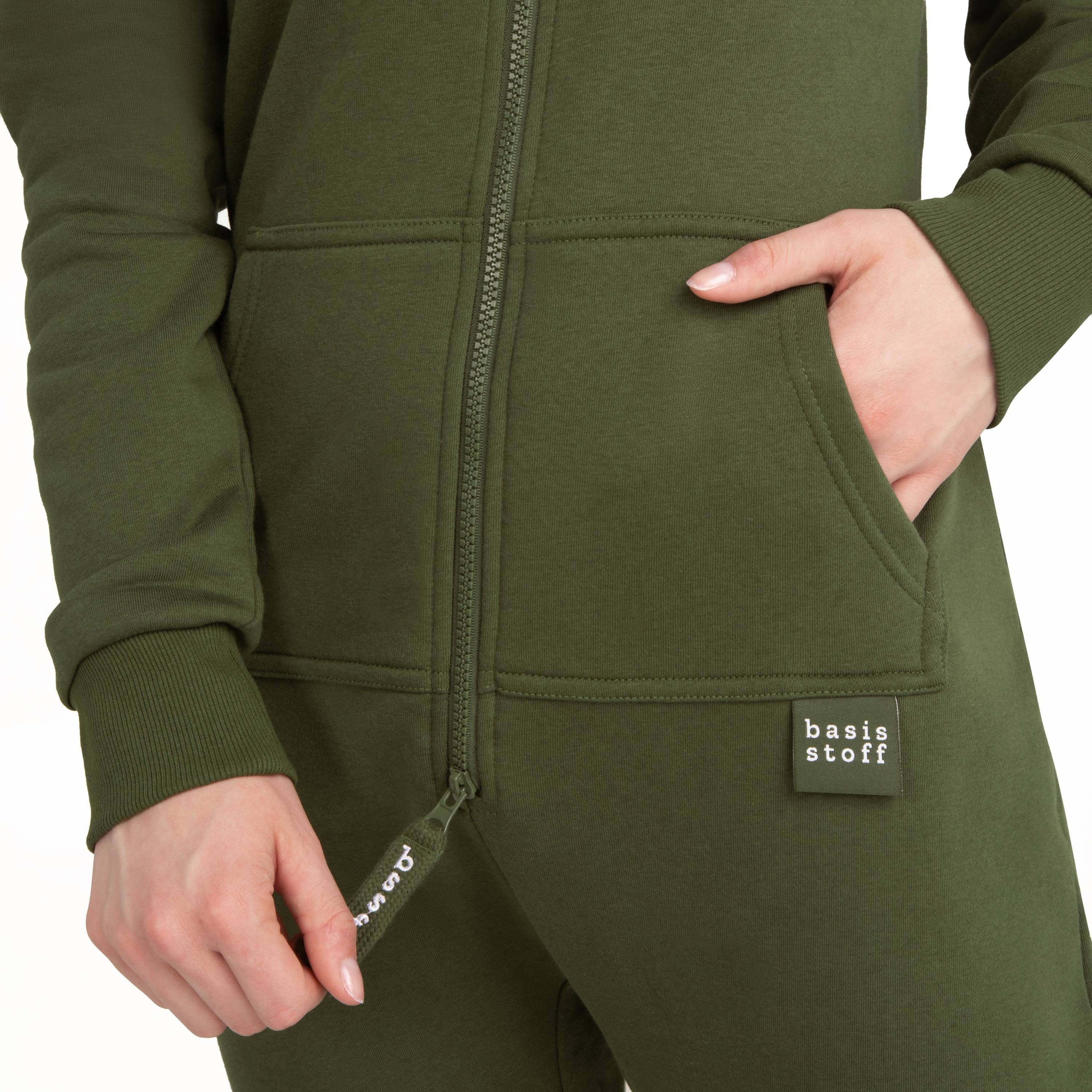 Basisstoff Jumpsuit Damen Jumpsuit Overall Onesie Einteiler Hausanzug Baumwolle – Bild 4 von 4