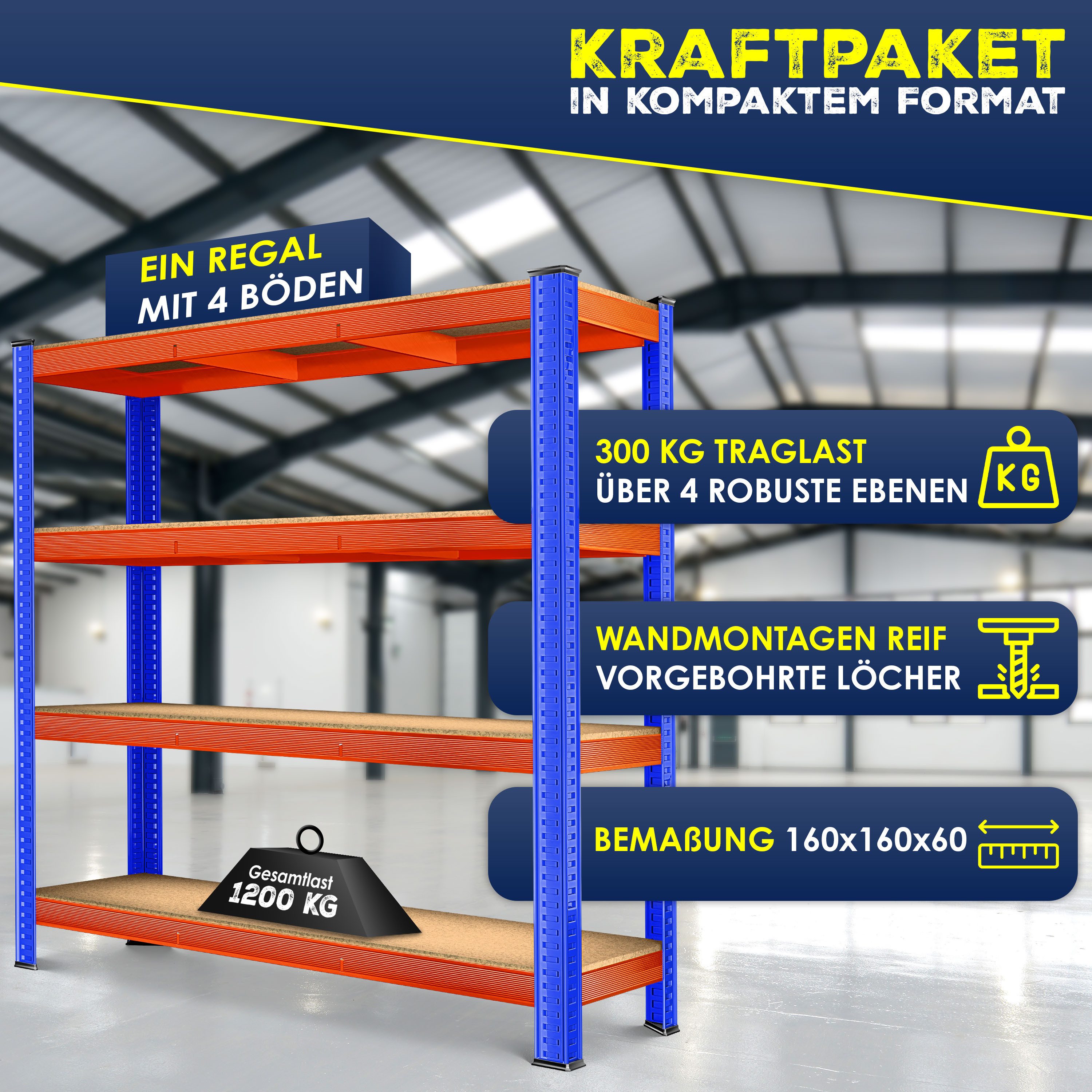 MASKO Schwerlastregal, Lagerregal 300 kg pro günstig online kaufen