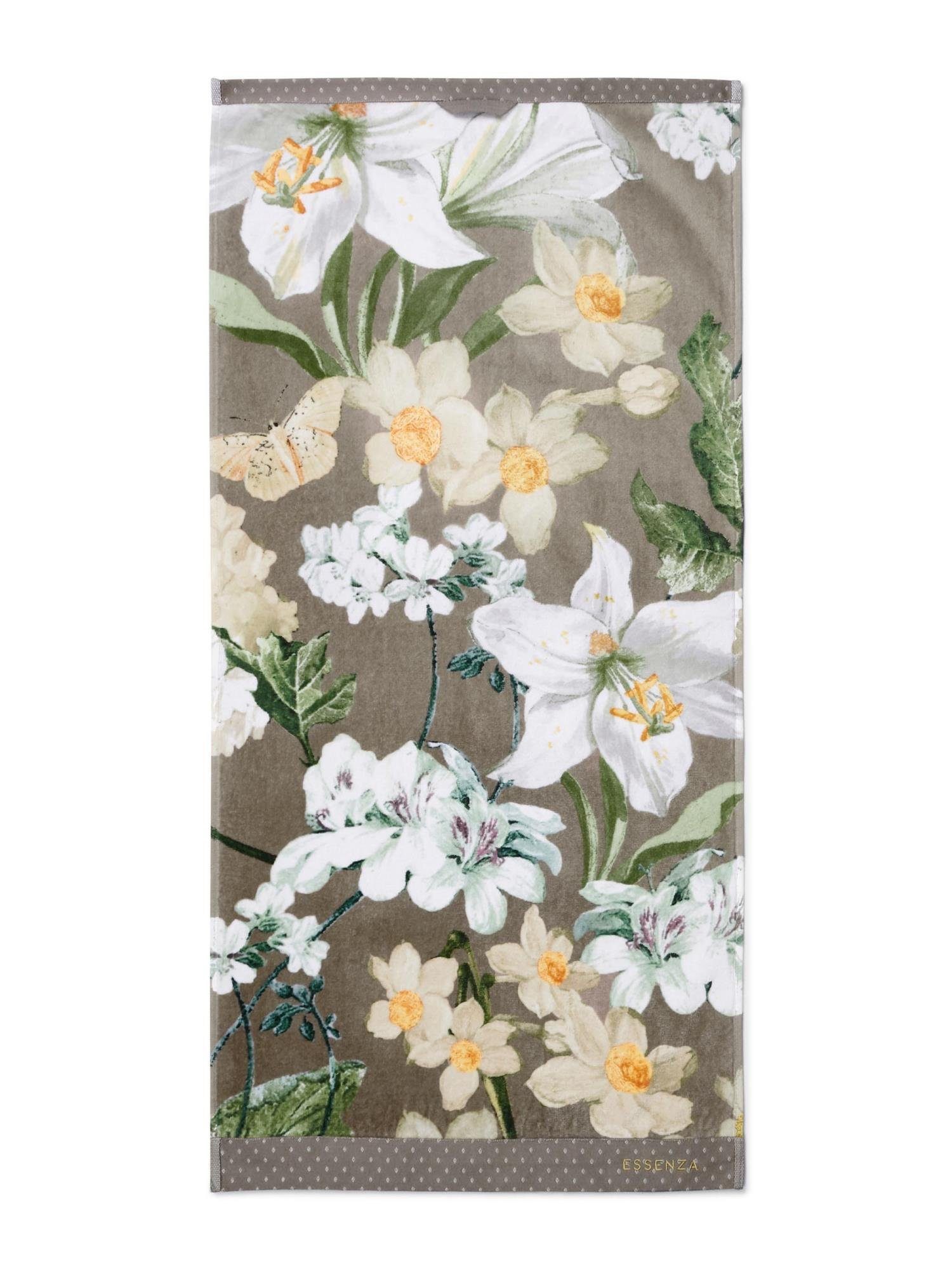 Essenza Handtücher Rosalee, Frottier-Velours (1-St), im floralen Design Grau | Badetücher