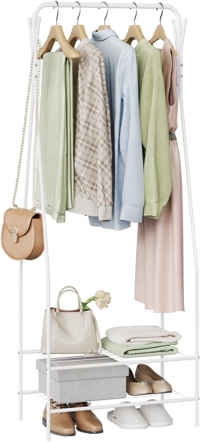 Woltu Kleiderständer, (1 St), Garderobenständer, 2 Ablagen, platzsparend günstig online kaufen