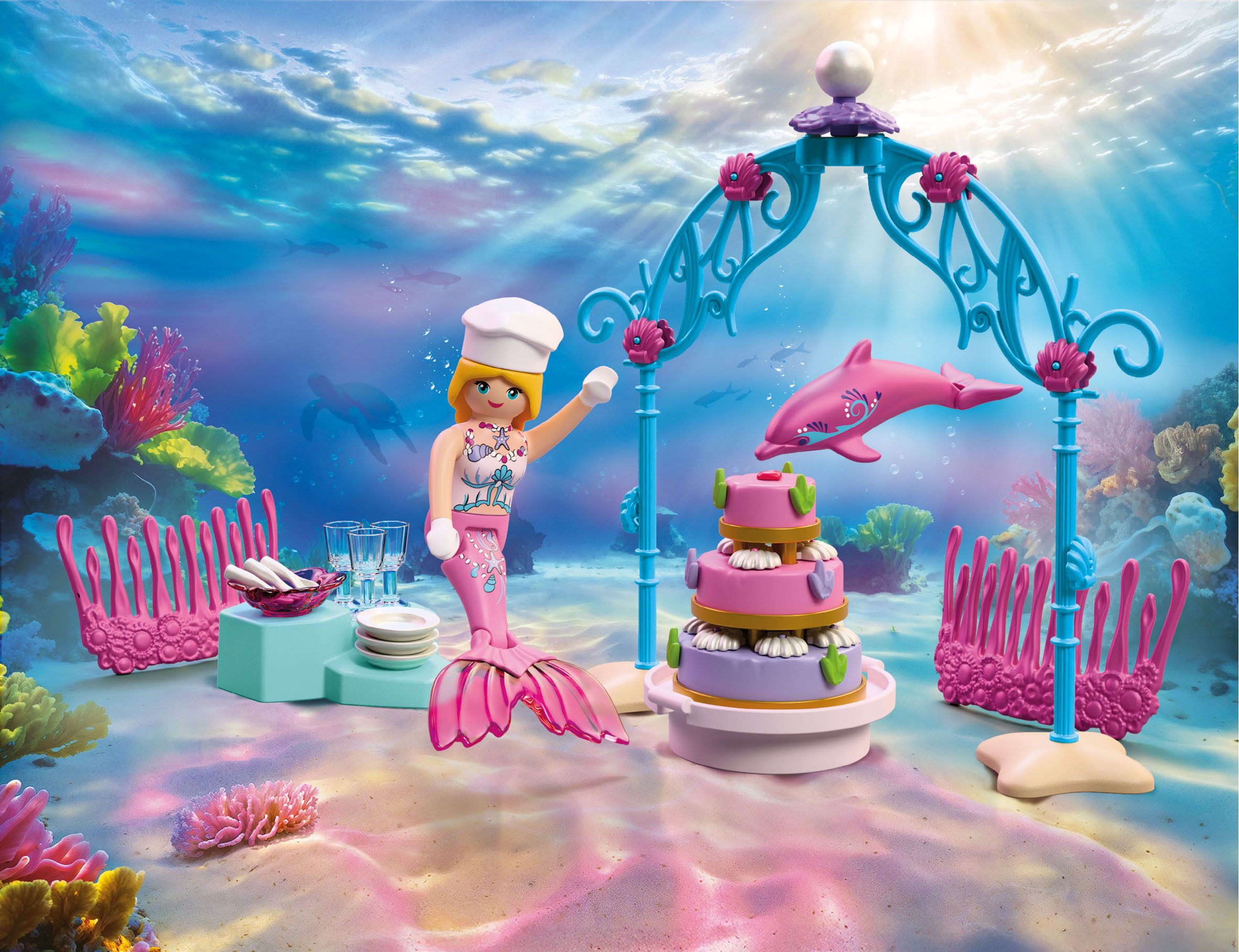 Playmobil® Unterwasserhochzeits-Buffet (72108), Fantasy & Magic Konstruktions-Spielset, (60 St) – Bild 3 von 4