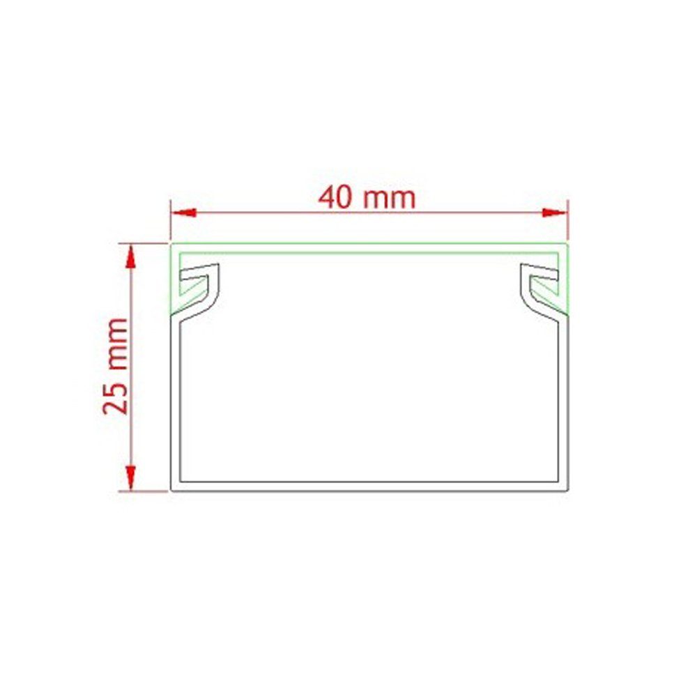 ARLI Kabelkanal Schraubbar mit Bodenlochung (2m Set, 2-St), PVC, schwer entflammbar, IP-Bewertung: IP40