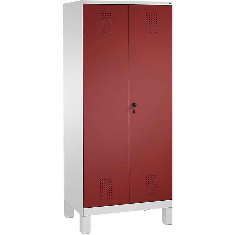 C+P Garderobenschrank Breite: 800 mm x Tiefe: 500 mm x Höhe: 1850 mm rubinrot